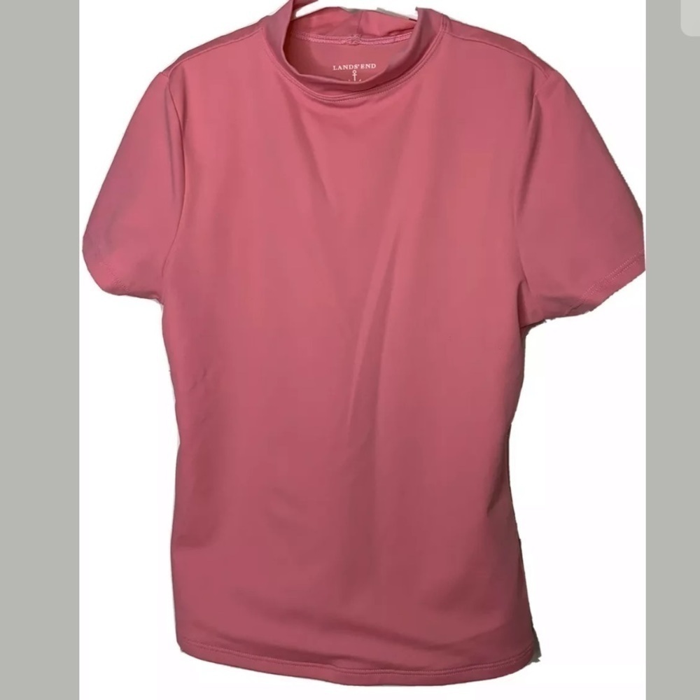 Lands End Girls Swim Shirt Size 10/12 Slim Pink